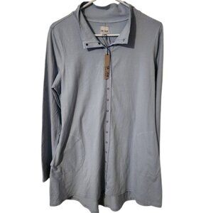 Nic+Zoe Drawstring Long-sleeved Blue NWT M
